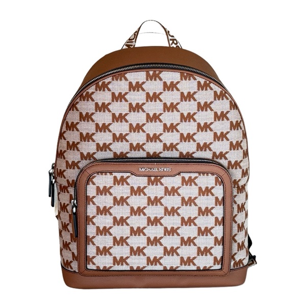 Michael Kors Cooper Large Commuter Backpack MK Beige Brown - Picture 1 of 15
